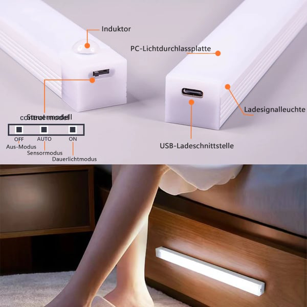 🔥Neujahrsangebot - KAUFEN 1 BEKOMMEN 1 GRATIS💡Lochfrei Smarte Sensorische Magnetische Wiederaufladbare LED-Leuchten