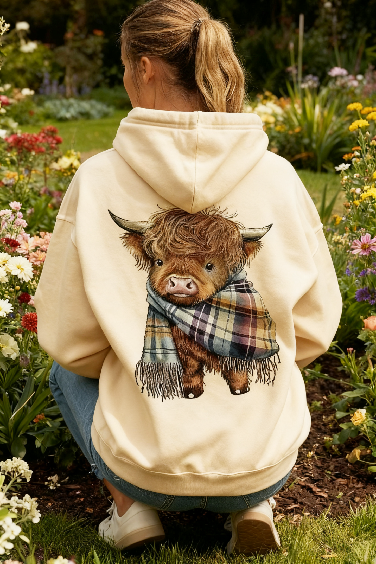 Gluschwein - 🐮 50 % RABATT!!🎁 Niedliches, kuscheliges Kapuzensweatshirt mit Fleecefutter und Highland-Kuh-Motiv