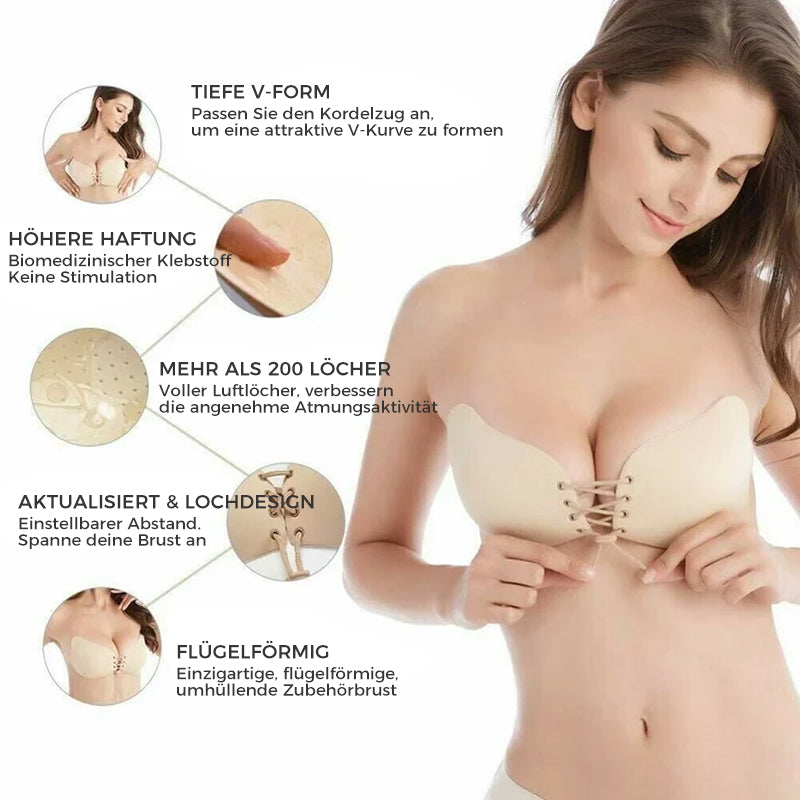 Gluschwein - Frauen trägerlosen Backless Push Up Self Adhesive mit Drawstrings BH/ Invisible Bra