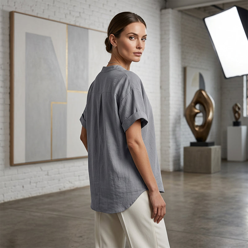 Gluschwein - 🌸 Frühjahrsverkauf 49% RABATT 👕 Modisches lockeres einfarbiges Kurzarm-Oberteil