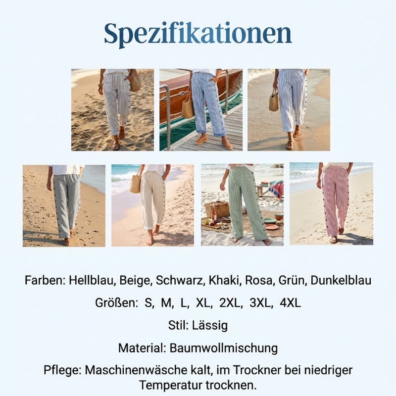 Gluschwein - 🔥Solange der Vorrat reicht 40 % Rabatt!🎉Bequeme blau gestreifte Hose mit Seitentaschen