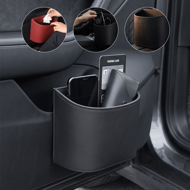 PU Leather Car Door Cup Holder