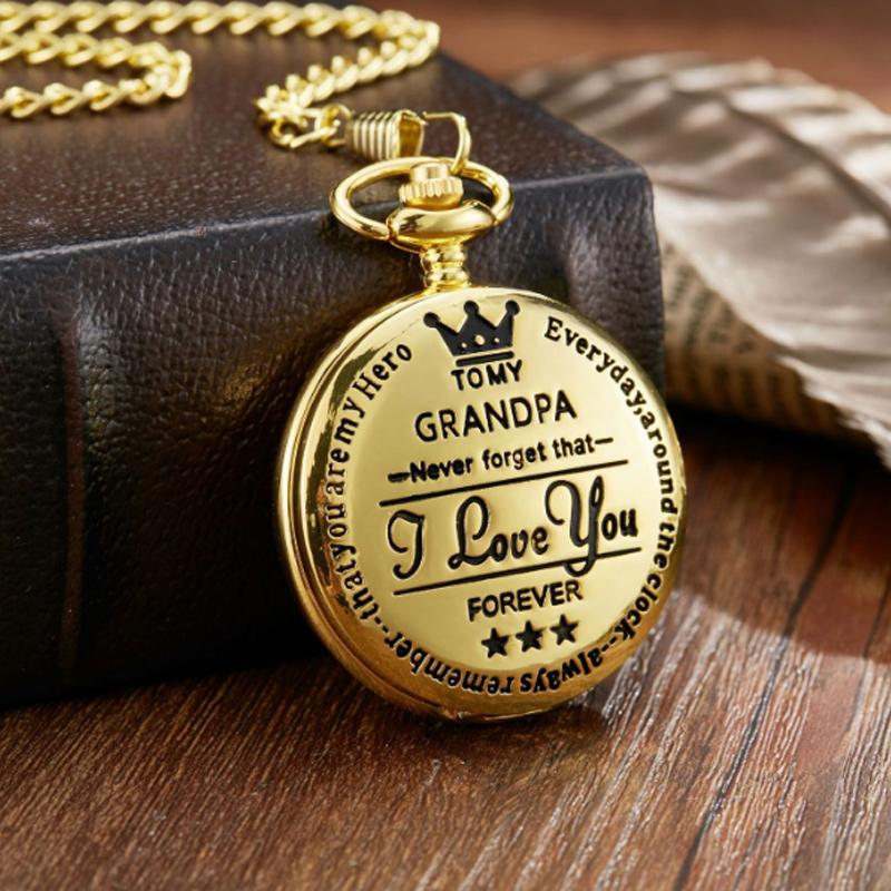 Gluschwein - "To My Son" Quarz-Taschenuhr Golden-To Grandpa