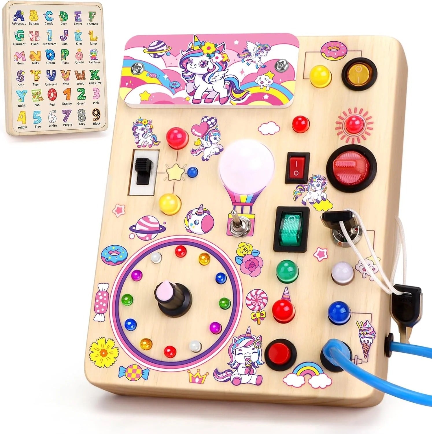 Gluschwein - Stimilus Board - Montessori-Sinnes-Schalt-Spielzeug aus Holz