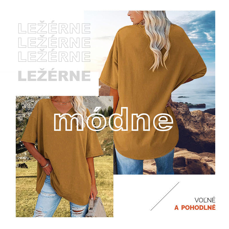 📢📢40 % RABATT !! ⏰Lässiges, locker sitzendes Damen-T-Shirt mit V-Ausschnitt