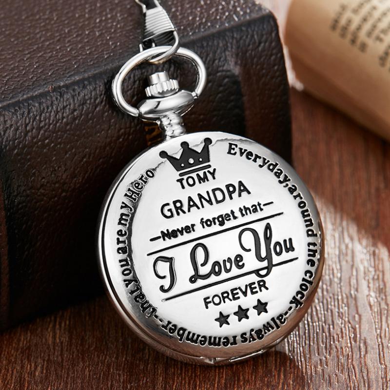 Gluschwein - "To My Son" Quarz-Taschenuhr Silber-To Grandpa