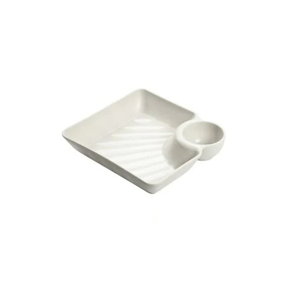 Gluschwein - Dip Plate - Teller mit separatem Soßenfach für sauberes Essen