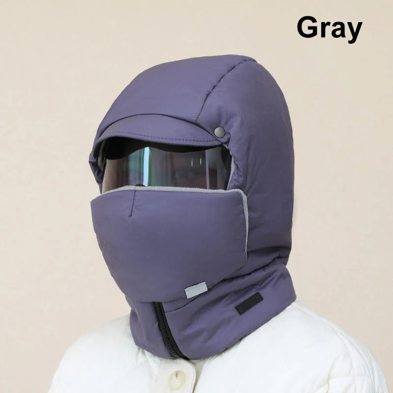 PuffMask - Winddichte Outdoor-Reitmaske mit Brille und vollständiger Abdeckung