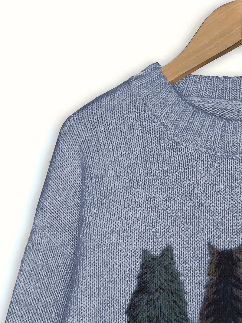 Urvana - Langarm Pullover Mit Katzen Drucken