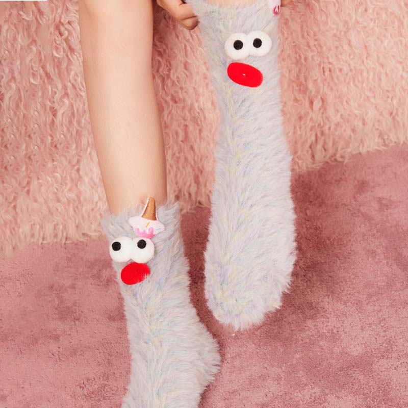 Gluschwein - 3D-Socken mit schrulligem Gesicht