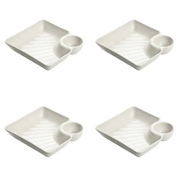 Gluschwein - Dip Plate - Teller mit separatem Soßenfach für sauberes Essen