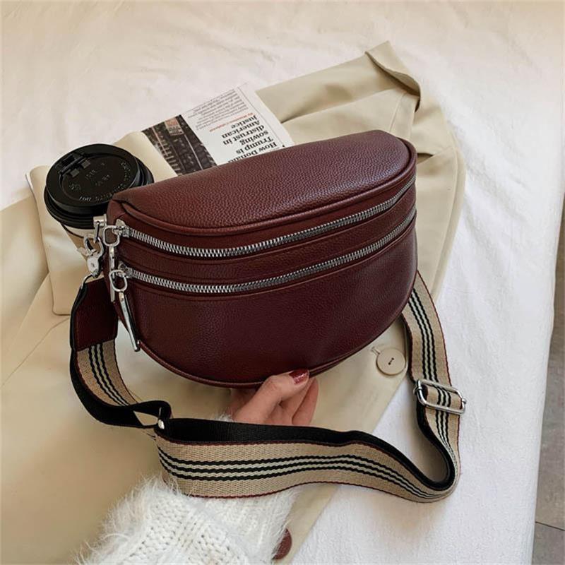 👝Schulter-Satteltasche aus massivem Leder für Damen, Brusttasche mit mehreren Taschen