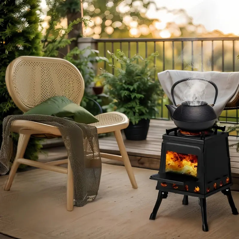 Gluschwein - Klappbarer Outdoor-Holzofen – Tragbarer Feuerofen für Camping, Picknick & Grillen🔥🏕️