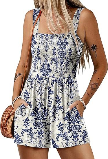 🌞Sommer-Hot-Sale - 49% Rabatt💃Sommer-Overall ärmellos mit Smock-Optik – Bequem & lässig