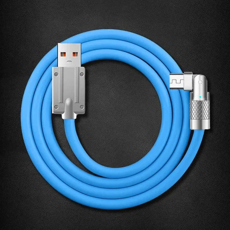 Gluschwein - 180° drehbares Schnellladekabel Blau Micro-USB