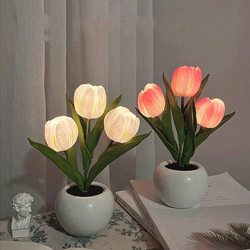 Gluschwein - LED-Tulpen-Nachtlicht-Blumen-Tischlampe