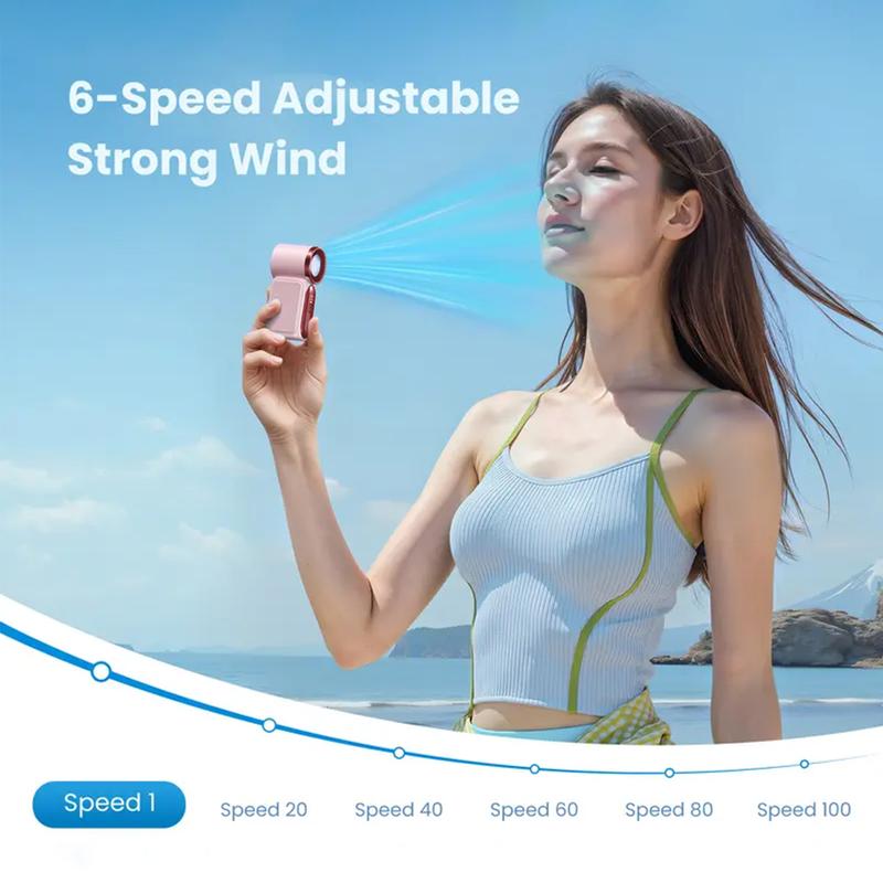 🌀Nur 16.99€ diesen Sommer!!!💨Mini-Handventilator mit LED-Anzeige –👍5-stufiger Turbo-Ventilator im Taschenformat.✨Über USB aufladbar, schnelle Kühlung für Reisen und beim Schminken. Das perfekte Geschenk.  Tragbare Kühlung