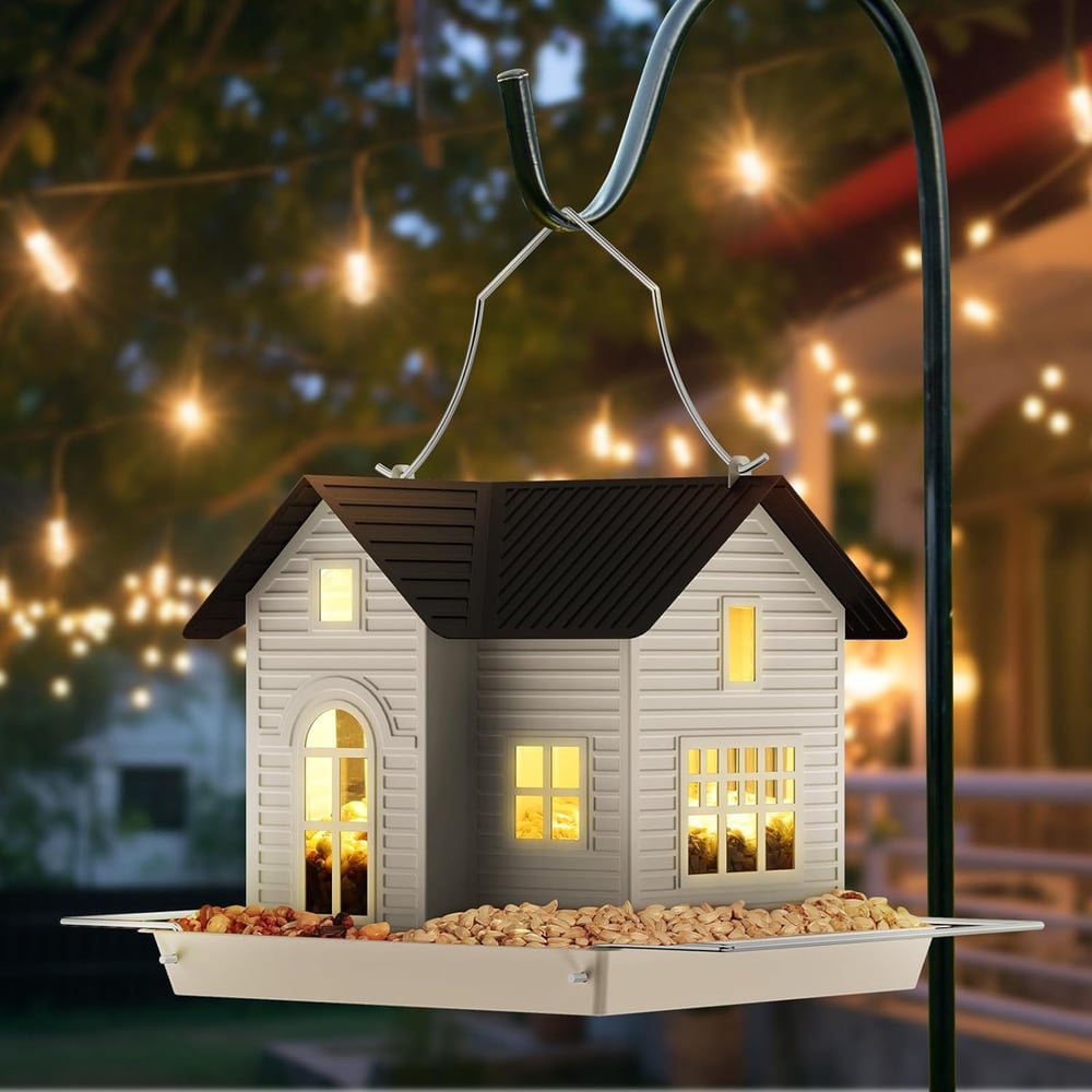 Elegantes Solar-Vaogelfutterhaus mit LED-Beleuchtung