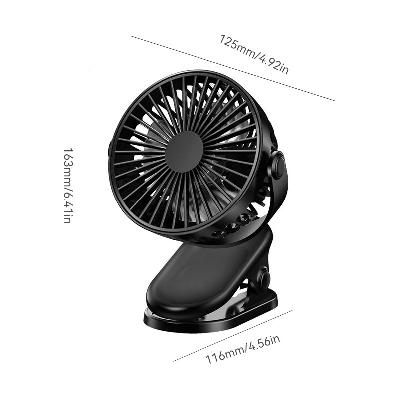 Gluschwein - Wiederaufladbarer elektrischer Mini-Ventilator mit Clip-USB-Anschluss