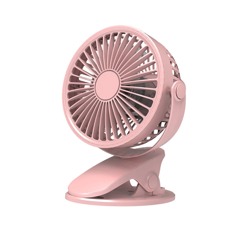 Gluschwein - Wiederaufladbarer elektrischer Mini-Ventilator mit Clip-USB-Anschluss Rosa