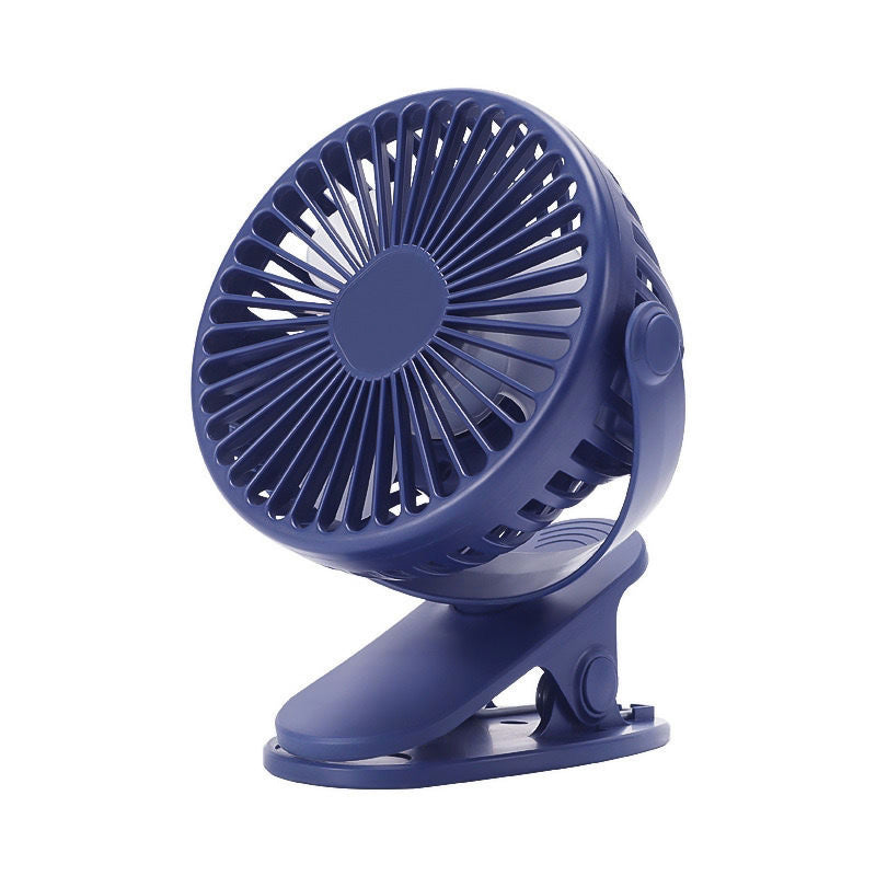 Gluschwein - Wiederaufladbarer elektrischer Mini-Ventilator mit Clip-USB-Anschluss Marineblau