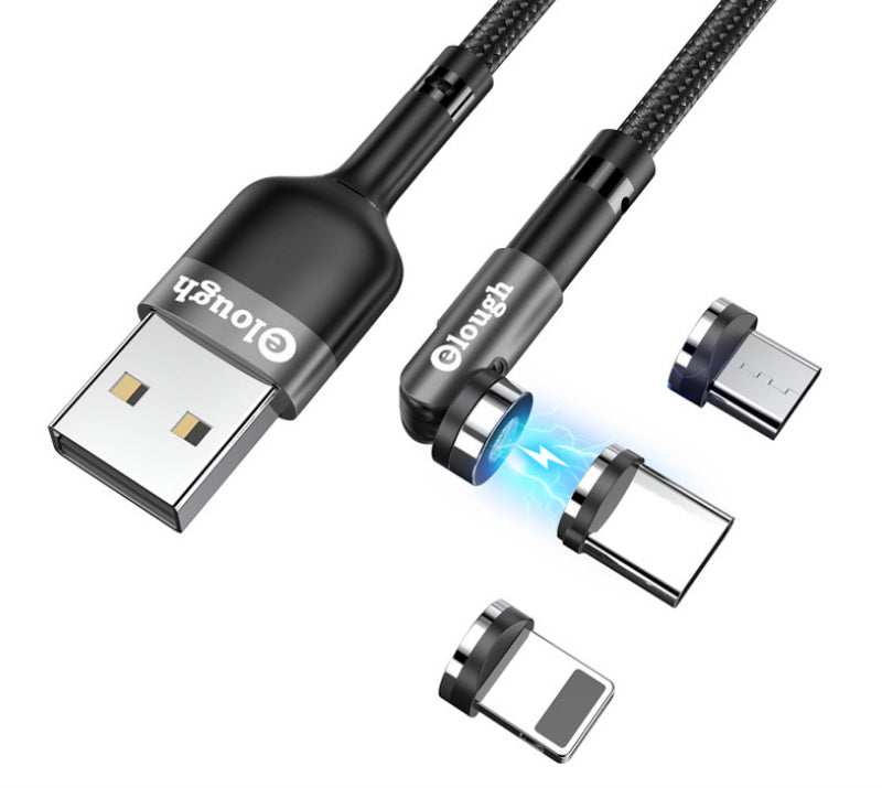 Gluschwein - 540 Grad drehbares 3 in 1 magnetisches Datenkabel grau