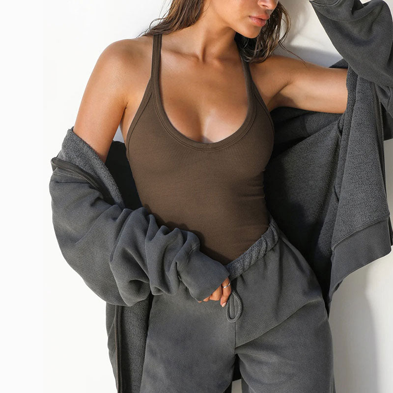 Damen-Rückenfreies Racerback-Tanktop