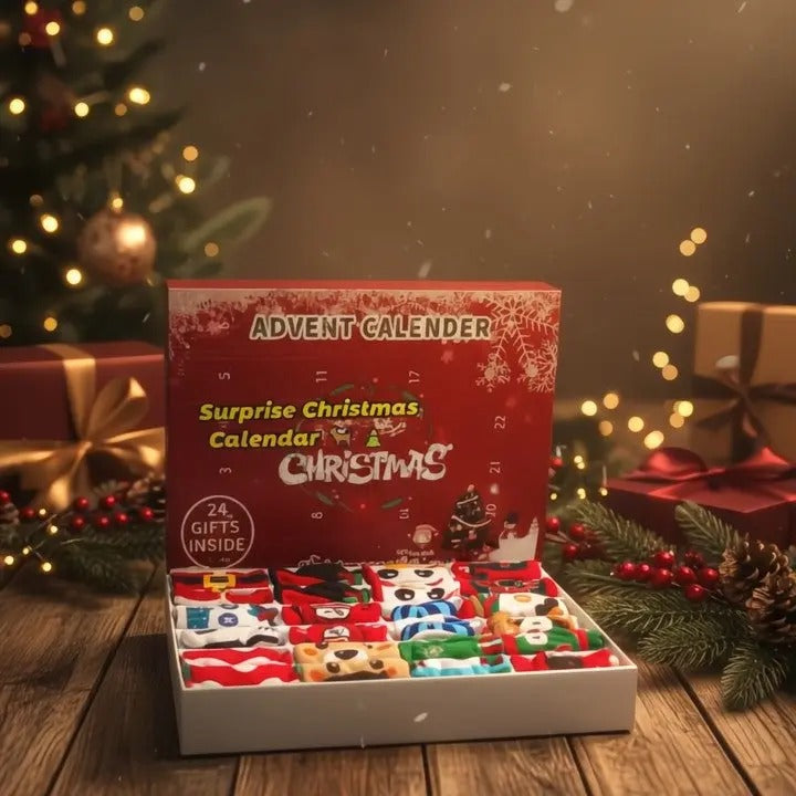 AdventSocks - 24 Tage Wohlfühl-Komfort für Ihr Zuhause: Eleganter Socken-Adventskalender Premium.