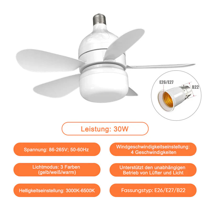 Gluschwein - Deckenventilator mit Licht