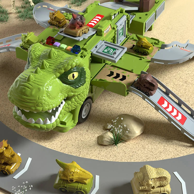 Gluschwein - Neues Spielzeugset Dinosaurier-Transforming-Engineering-LKW-Strecke