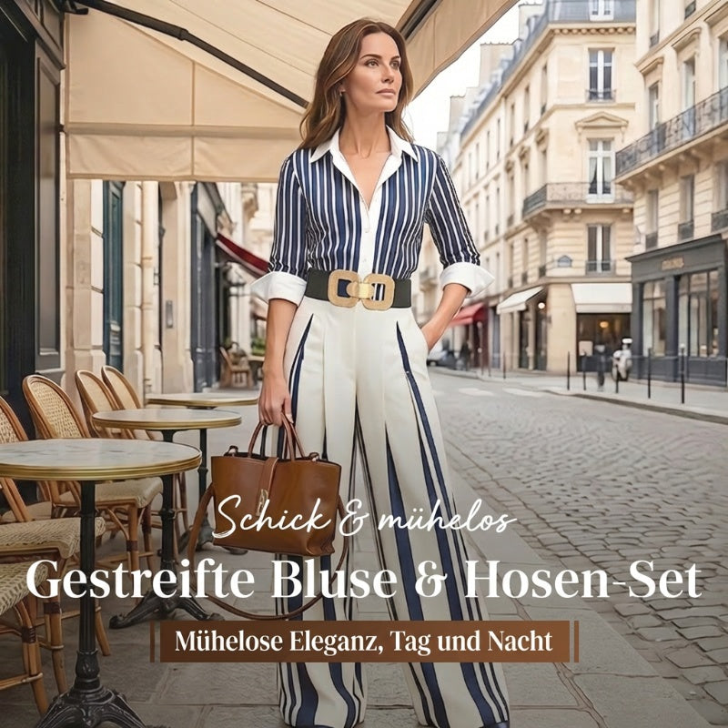 🔥Neu 2026 • Neu eingetroffen!💥Gestreiftes Shirt & weite Hose im Set – bequem & stilvoll für den Alltag