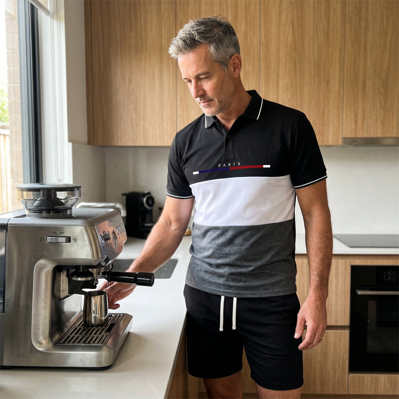 👕 2-teiliges Sommer-Set für Herren – Polo-Shirt & Shorts, atmungsaktiv, bequem & vielseitig für Sport, Alltag & Freizeit ☀️🏌️