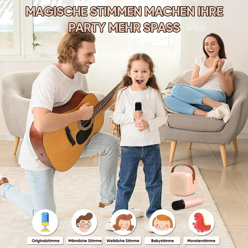 Gluschwein - Mini-Karaoke-Maschine für Kinder mit drahtlosen Mikrofonen