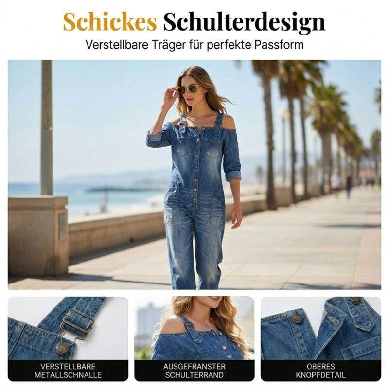 🔥Weit geschnittener Overall mit weitem Bein und Taschen
