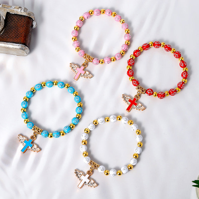 Gluschwein - Angel Wing Cross Bracelet