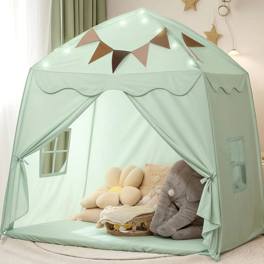 Gluschwein - Kids Play Tent - Spielzelt mit Sternenlichtern und Fähnchen