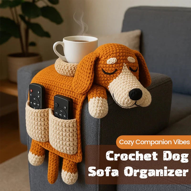 DoggyOrganizer - Gehäkelter Sofa-Organizer Hund — Dein süßer Couch-Begleiter