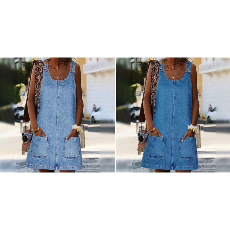 🔥 🔥NEU + 50% RABATT + 50.000+ verkauft ⌛Neue Angebote-Lässiges Jeans-Trägerkleid für Damen