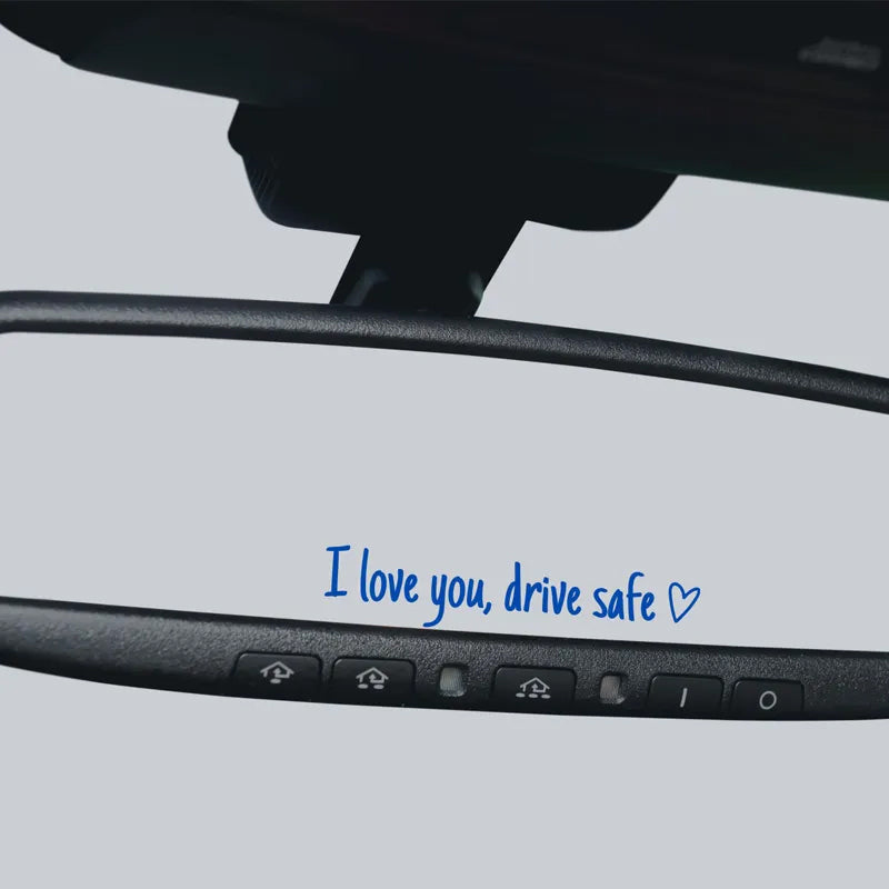 Gluschwein - Spiegelaufkleber „I Love You Drive Safe“