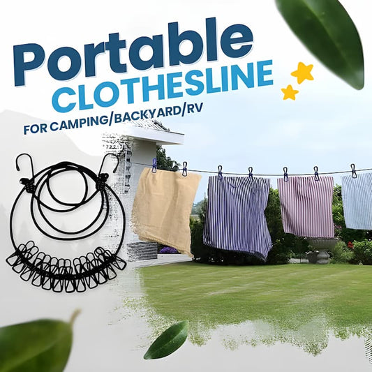 ClipLine - Étendoir à linge portable avec pinces – Idéal pour les voyages, le camping et le balcon