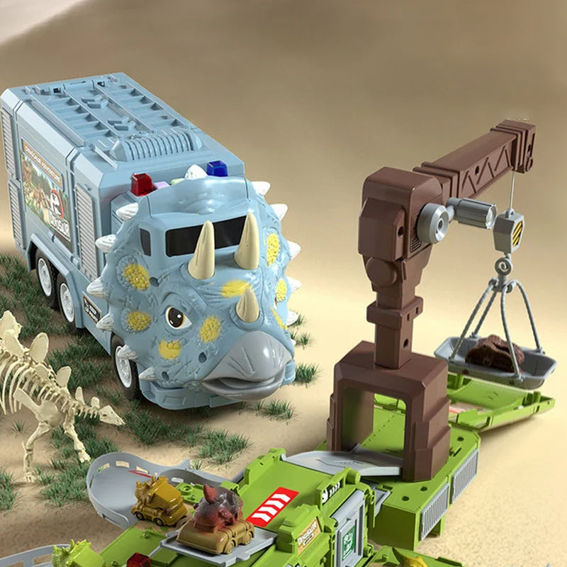 Gluschwein - Neues Spielzeugset Dinosaurier-Transforming-Engineering-LKW-Strecke