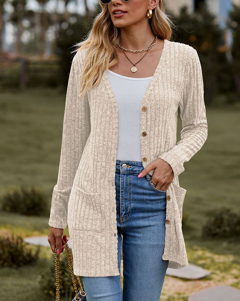 Gluschwein - Mariska - Langärmelige Strickjacke Beige