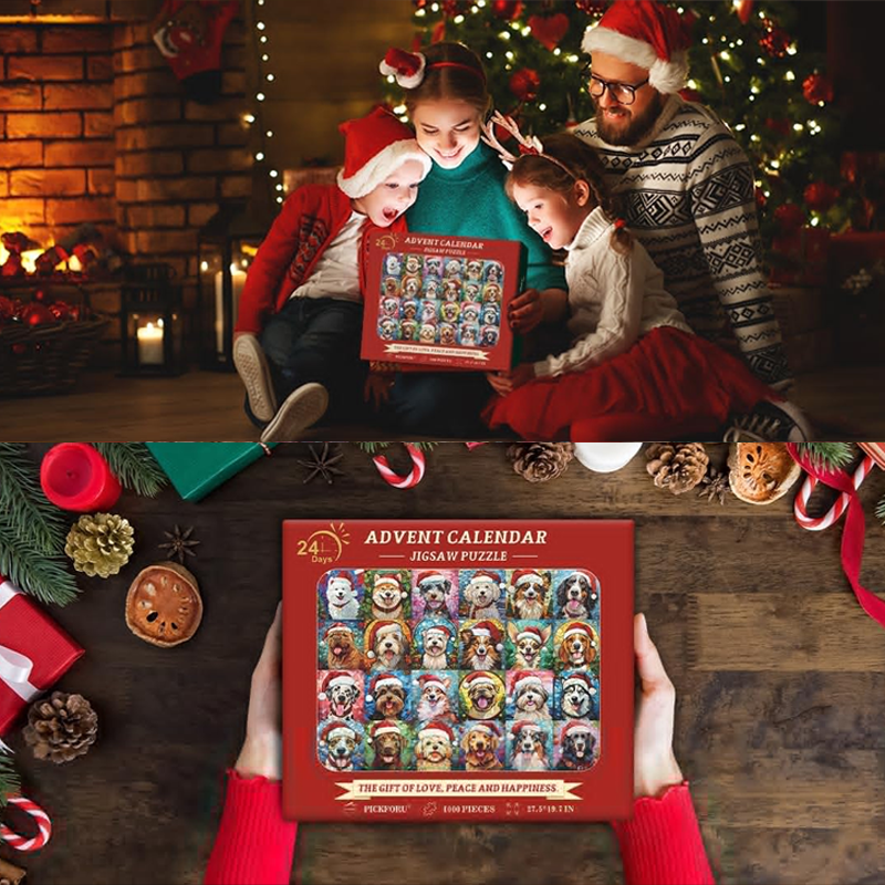 Puzzle Calendrier de l'Avent Joyeux Noël pour chiens