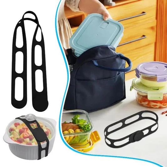 StorageStrap - Silikon-Fixierband für Schüsseln & Behälter – Sichere Deckelhalterung [2er-Set]