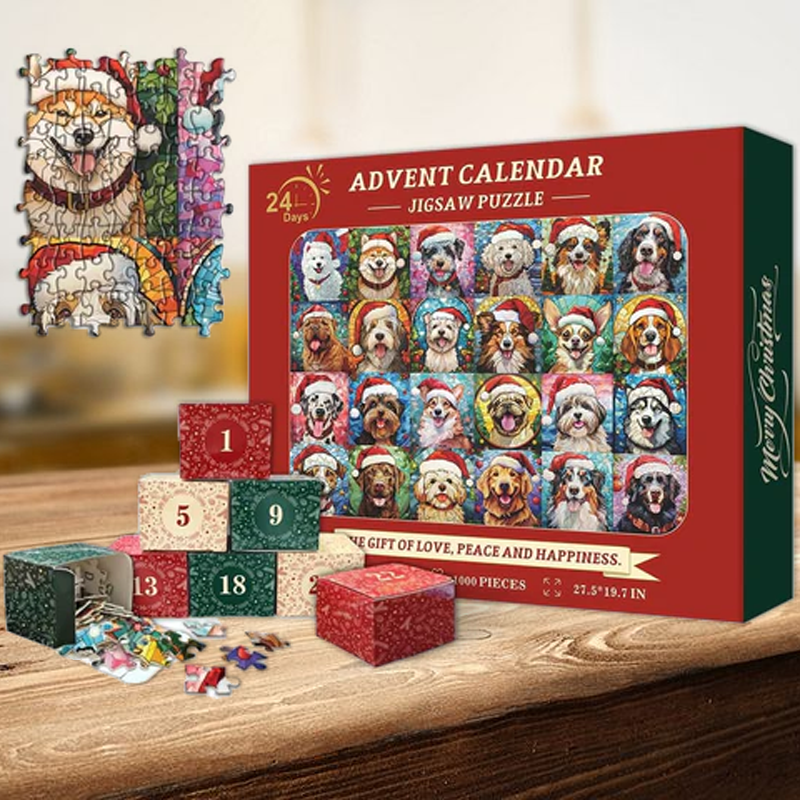 Puzzle Calendrier de l'Avent Joyeux Noël pour chiens