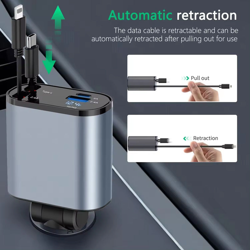 Chargeur rapide pour voiture rétractable 