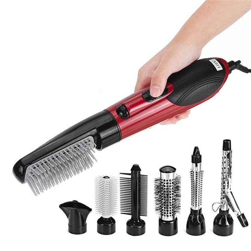 Gluschwein - 7in1 Professionelle multifunktionale Styling-Tools Breite Bürste Haartrockner Glätteisen Kamm Clip Pipe Roller Brush