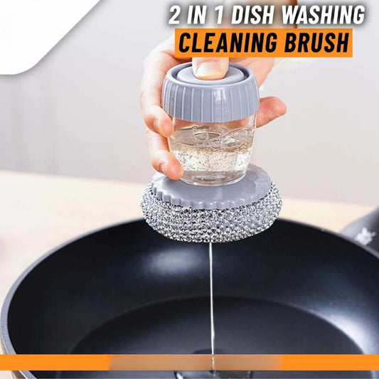 Horuvera - Cepillo para platos de cocina con dispensador de jabón - antibacteriano y resistente al moho