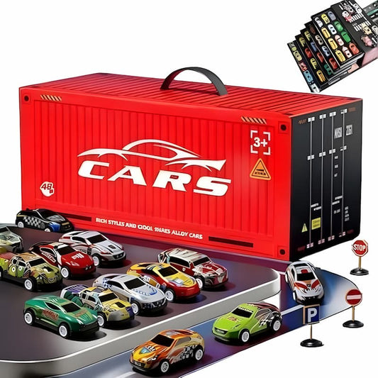 CarContainer - Mini-Rückzugsmotorwagen-Set mit integrierter Garage