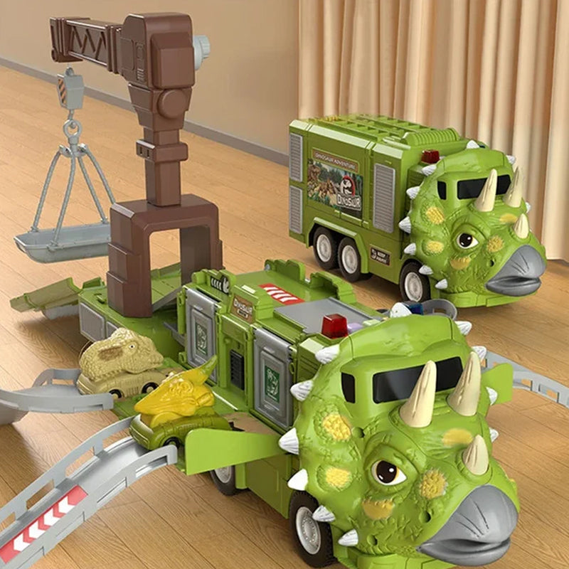 Gluschwein - Neues Spielzeugset Dinosaurier-Transforming-Engineering-LKW-Strecke